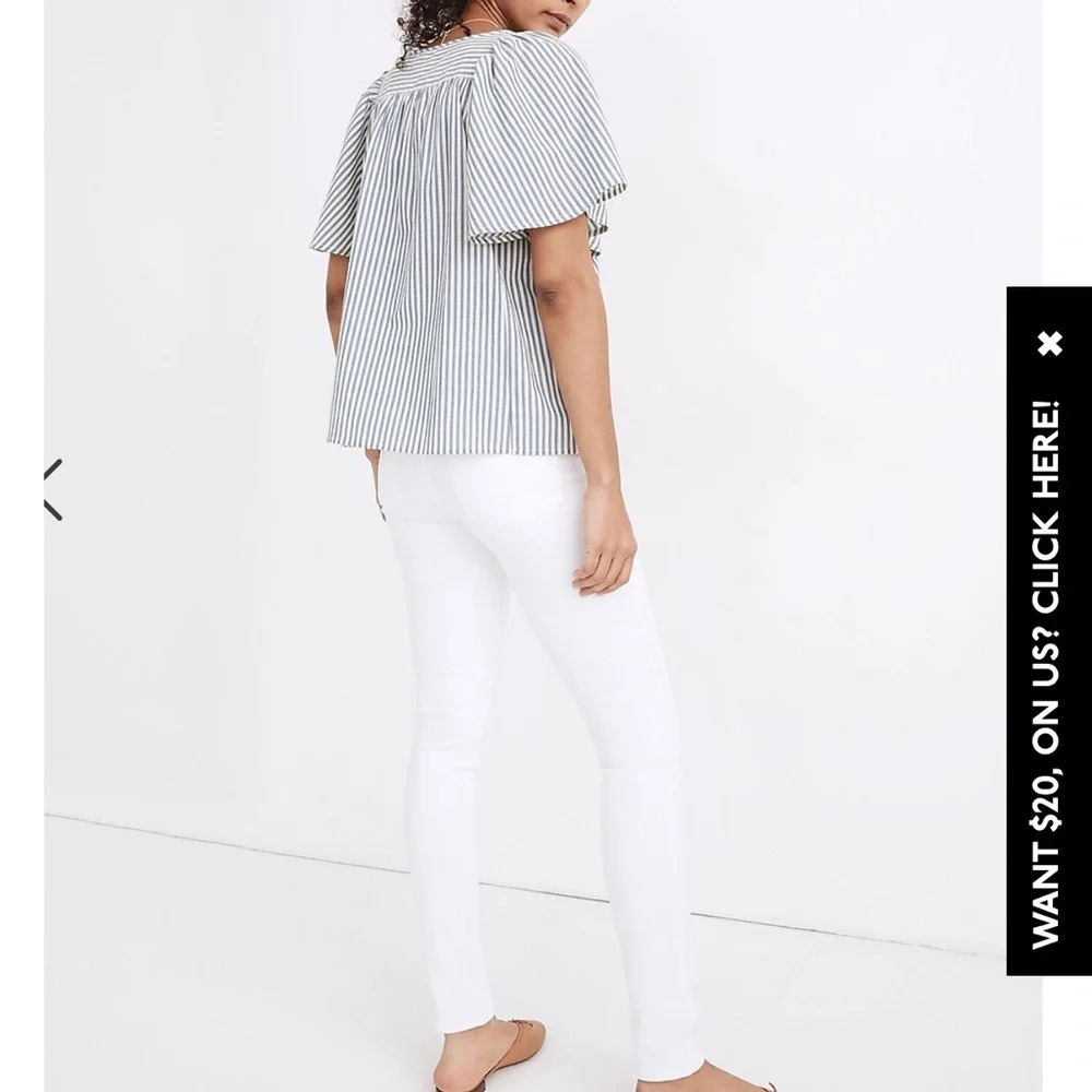 NWT Madewell Courtyard Flutter-Sleeve Top in Stripe - Picture 2 of 8